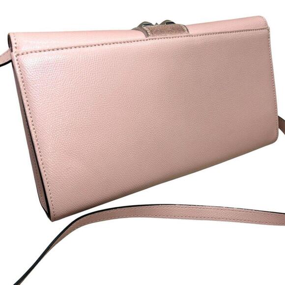 Valentino Cocotte Rose Pink Leather Silver Rockstud Envelope Shoulder Bag $895 - Picture 7 of 16